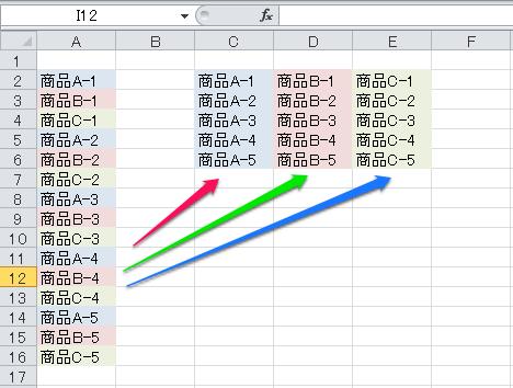 エクセル 行列 入れ替え