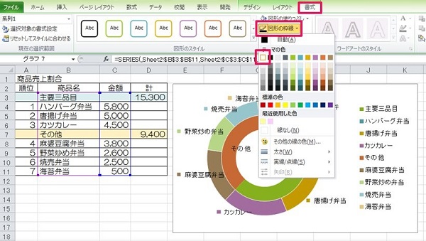 エクセル 円 グラフ