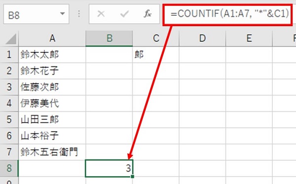 エクセル countif