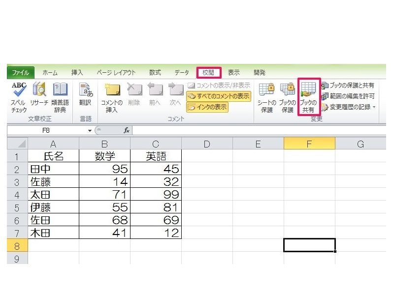 ブック共有 エクセルファイルの共有 保護 解除の設定方法 同時編集への対応は ワカルニ